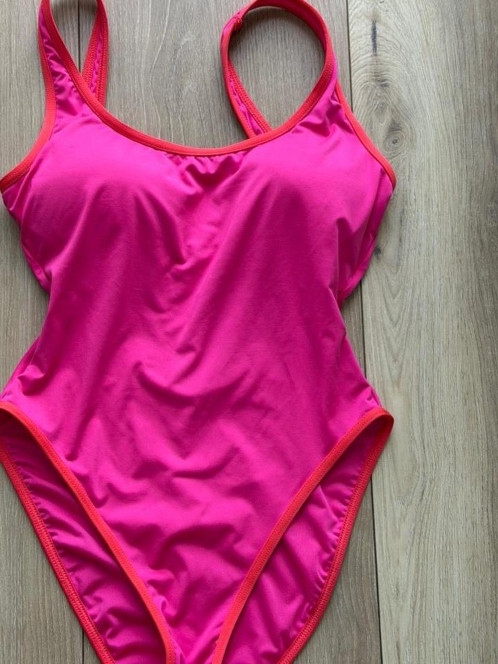 Women’s Michael Kors Pink One-Piece Swimsuit with Orange Trim